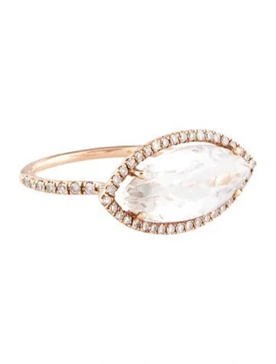 Pre-owned Meira T 14k 5.11ct Topaz & Diamond Cocktail Ring In Multi
