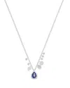 Meira T 14k Blue Sapphire & Diamond Dangle Pendant Necklace In 14k White Gold In White