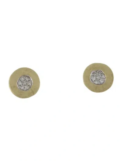Pre-owned Meira T 14k Diamond Circle Stud Earrings In Multi