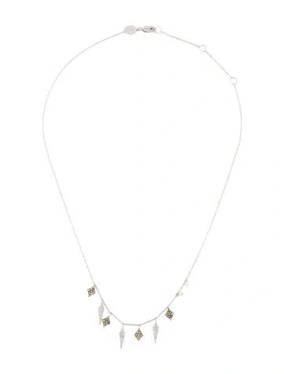 Pre-owned Meira T 14k Diamond Collar Necklace, 16" In Multi