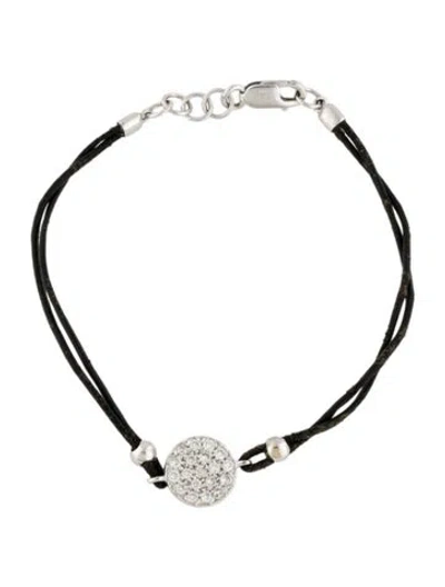 Pre-owned Meira T 14k Diamond Disc Single Station Bracelet, 5.75" In Black