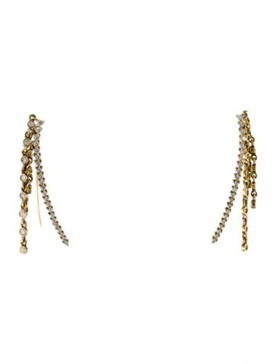 Pre-owned Meira T 14k Diamond Fringe Ear Climber Earrings In Multi