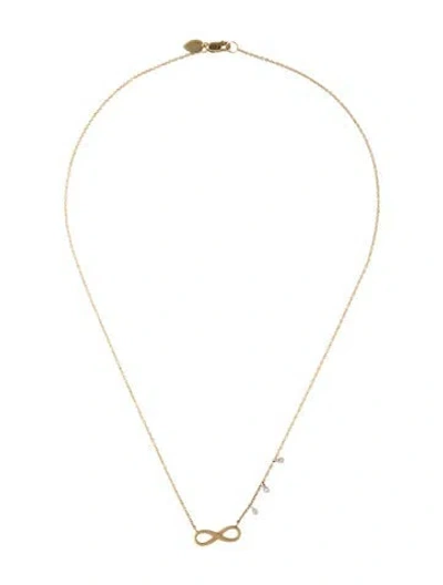 Pre-owned Meira T 14k Diamond Infinity Pendant Necklace, 16" In Multicolor