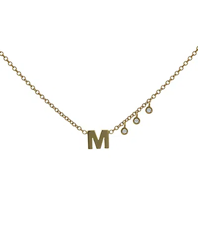 Meira T 14k Diamond Initial A-z Necklace (a-z) In Gold