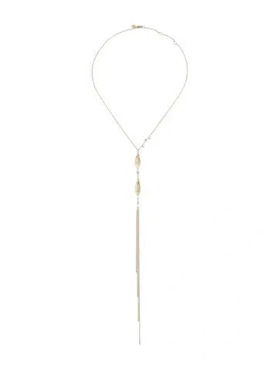Pre-owned Meira T 14k Diamond Lavalier Necklace, 18" In Multi