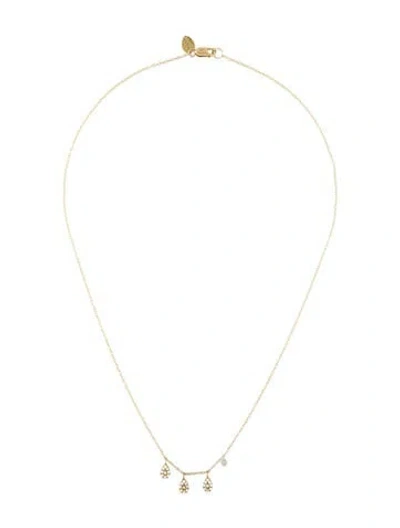 Pre-owned Meira T 14k Diamond Multi Charm Necklace, 16" In Multicolor