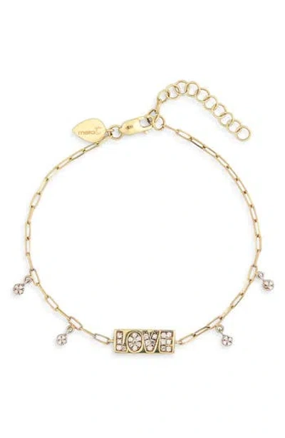 Meira T 14k Gold Love Plate Bracelet