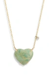 Meira T 14k Gold Mica Heart Pendant Necklace