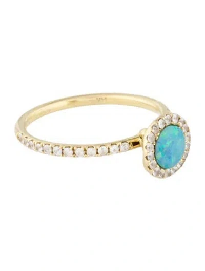 Pre-owned Meira T 14k Opal & Sapphire Ring In Multi