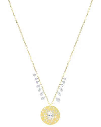 Meira T 14k Plated 1.13 Ct. Tw. Diamond & White Sapphire Necklace In Gold