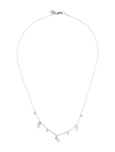 Pre-owned Meira T 14k Quartz & Diamond Station Necklace, 16" In Multicolor