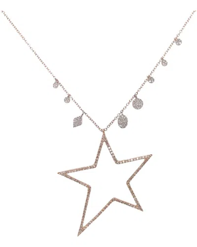 Meira T 14k Rose Gold 0.83 Ct. Tw. Diamond Star Necklace