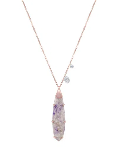 Meira T 14k Rose Gold 11.09 Ct. Tw. Diamond & Jasper Necklace
