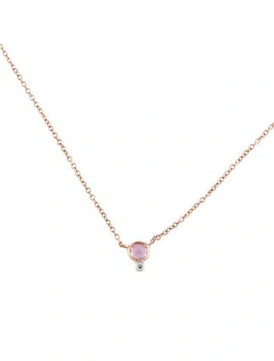 Pre-owned Meira T 14k Sapphire & Diamond Pendant Necklace, 18" In Multicolor
