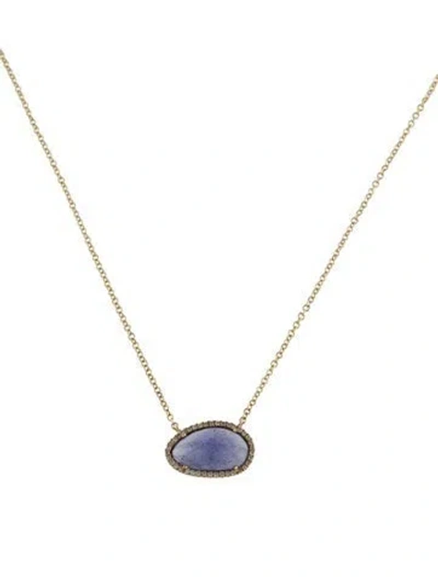 Pre-owned Meira T 14k Tanzanite & Diamond Pendant Necklace, 16" In Multi