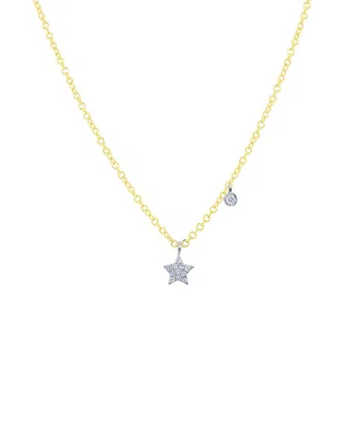 Meira T 14k Two-tone 0.05 Ct. Tw. Diamond Star Necklace In Gold