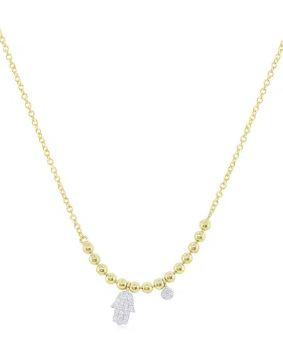 MEIRA T MEIRA T 14K TWO-TONE 0.06 CT. TW. DIAMOND HAMSA NECKLACE