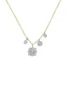 Meira T 14k Two-tone 0.12 Ct. Tw. Diamond Flower Necklace