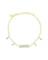 Meira T 14k Two-tone 0.15 Ct. Tw. Diamond Love Paperclip Bracelet