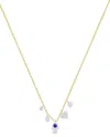 Meira T 14k White & Yellow Gold Blue Sapphire & Diamond & Hamsa Hand Dangle Pendant Necklace, 18