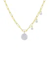 Meira T 14k Two-tone 0.24 Ct. Tw. Diamond Paperclip Disc Necklace