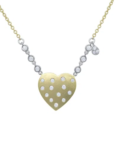 Meira T 14k Two-tone 0.27 Ct. Tw. Diamond Heart Necklace In Gold