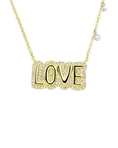 Meira T 14k Two-tone 0.35 Ct. Tw. Diamond Love Bubble Necklace In Gold