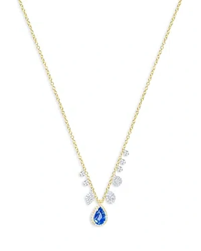 Meira T 14k White & Yellow Gold Blue Sapphire & Diamond Charms Necklace, 18