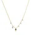 Meira T 14k White & Yellow Gold Blue Sapphire & Diamond Dangle Hamsa Hand Pendant Necklace, 18-20 In Blue/gold