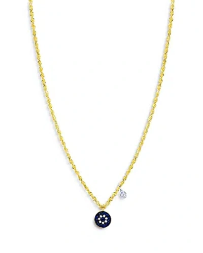 Meira T 14k White & Yellow Gold Blue Sapphire & Diamond Dangle Pendant Necklace, 18