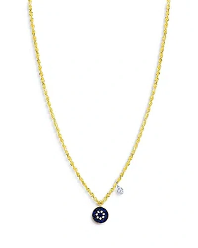 Meira T 14k White & Yellow Gold Blue Sapphire & Diamond Dangle Pendant Necklace, 18 In Blue/gold