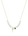 Meira T 14k White & Yellow Gold Diamond & Emerald Tennis Ball & Racket Dangle Pendant Necklace, 16-18 In Metallic