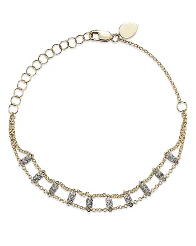 Meira T 14k White & Yellow Gold Diamond Bars Bracelet In White/gold