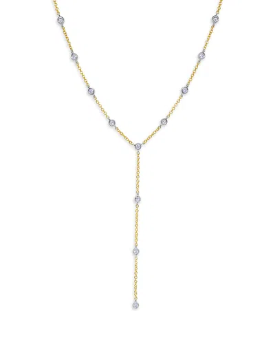 Meira T 14k White & Yellow Gold Diamond Bezel Lariat Necklace, 18 In Gold/white