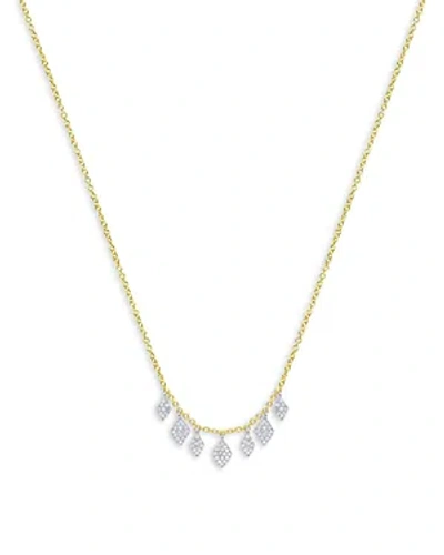 Meira T 14k White & Yellow Gold Diamond Dangle Disc Collar Necklace, 18