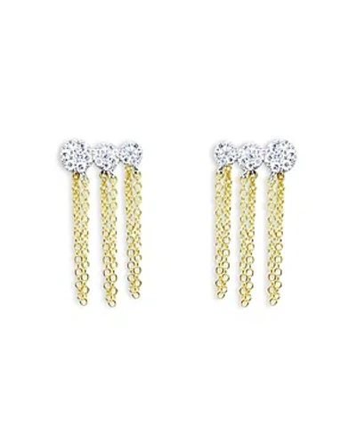 Meira T 14k White & Yellow Gold Diamond Disc Chain Drop Earrings
