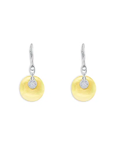 Meira T 14k White & Yellow Gold Diamond Disc Drop Earrings