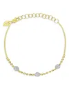 Meira T 14k White & Yellow Gold Diamond Mini Cluster Beaded Bracelet In Gold