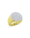 MEIRA T 14K WHITE & YELLOW GOLD DIAMOND PAVE CLUSTER RING
