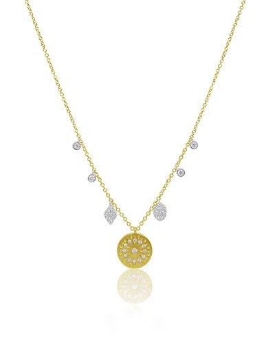 Meira T 14k White & Yellow Gold Diamond Starburst Pendant Necklace, 0.26 Tcw In Multi
