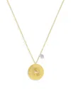 Meira T 14k White & Yellow Gold Diamond Sunray Evil Eye Disc & Dangle Accent Pendant Necklace, 18-20 In Gold