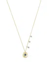 Meira T 14k White & Yellow Gold Evil Eye Sapphire & Diamond Disc Pendant Necklace, 16 In White/gold