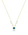 Meira T 14k White & Yellow Gold Opal & Blue Topaz Pendant Necklace, 16-18 In Gold