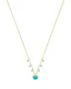 Meira T 14k White & Yellow Gold Turquoise & Diamond Dangle Pendant Necklace, 16-18 In Gold