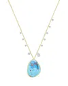 Meira T 14k White & Yellow Gold Turquoise & Diamond Dangle Pendant Necklace, 18-20 In Blue/gold