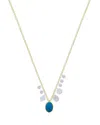 Meira T 14k White & Yellow Gold Turquoise & Diamond Dangle Pendant Necklace, 18-20 In Blue/two-tone
