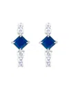 Meira T 14k White Gold Blue Sapphire & Diamond Spike Stud Earrings In White