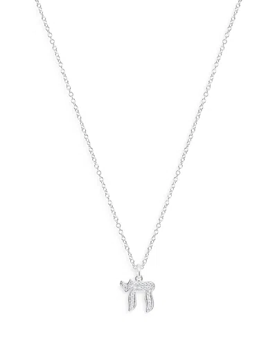 Meira T 14k White Gold Diamond Chai Necklace, 0.06 Ct. T. W.