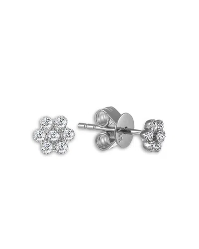 Meira T Women's 14k White Gold & Diamond Flower Stud Earrings