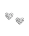 Meira T 14k White Gold Diamond Heart Stud Earrings In White